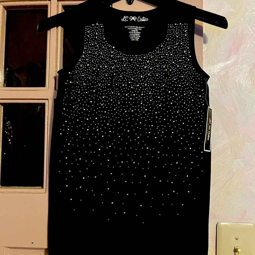LC couture Black sleeveless top . Size S/ M